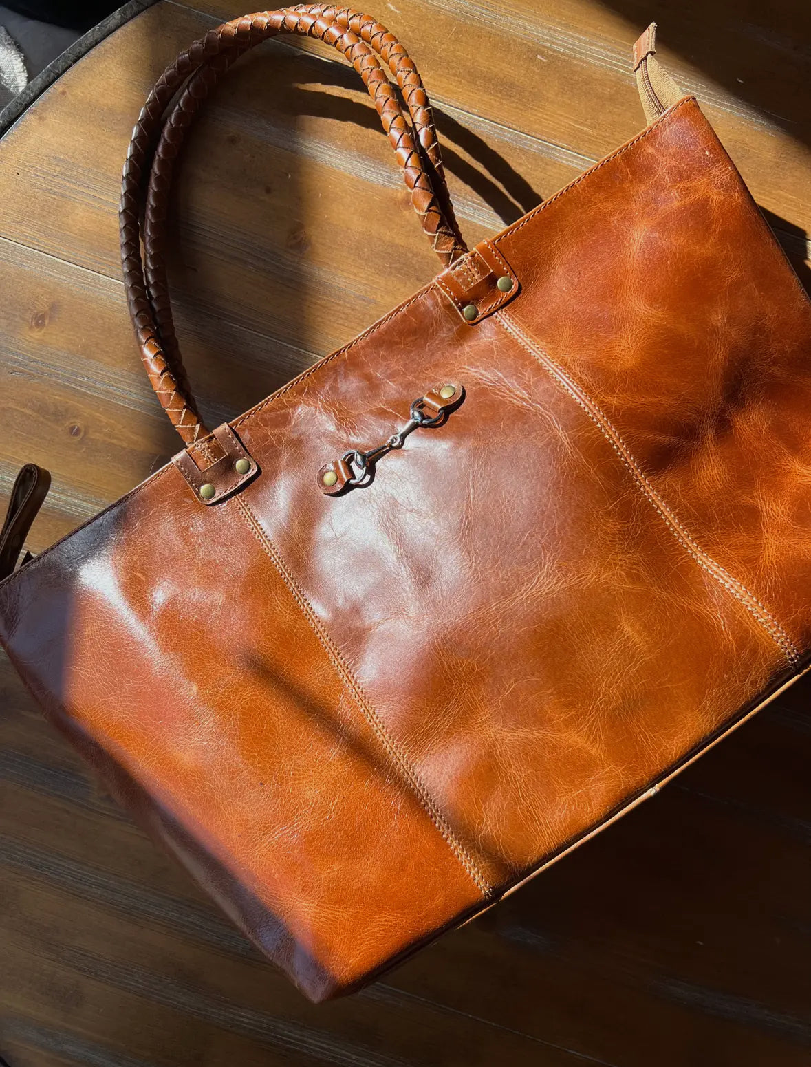 Equestrian Snaffle Bit Leather Bag