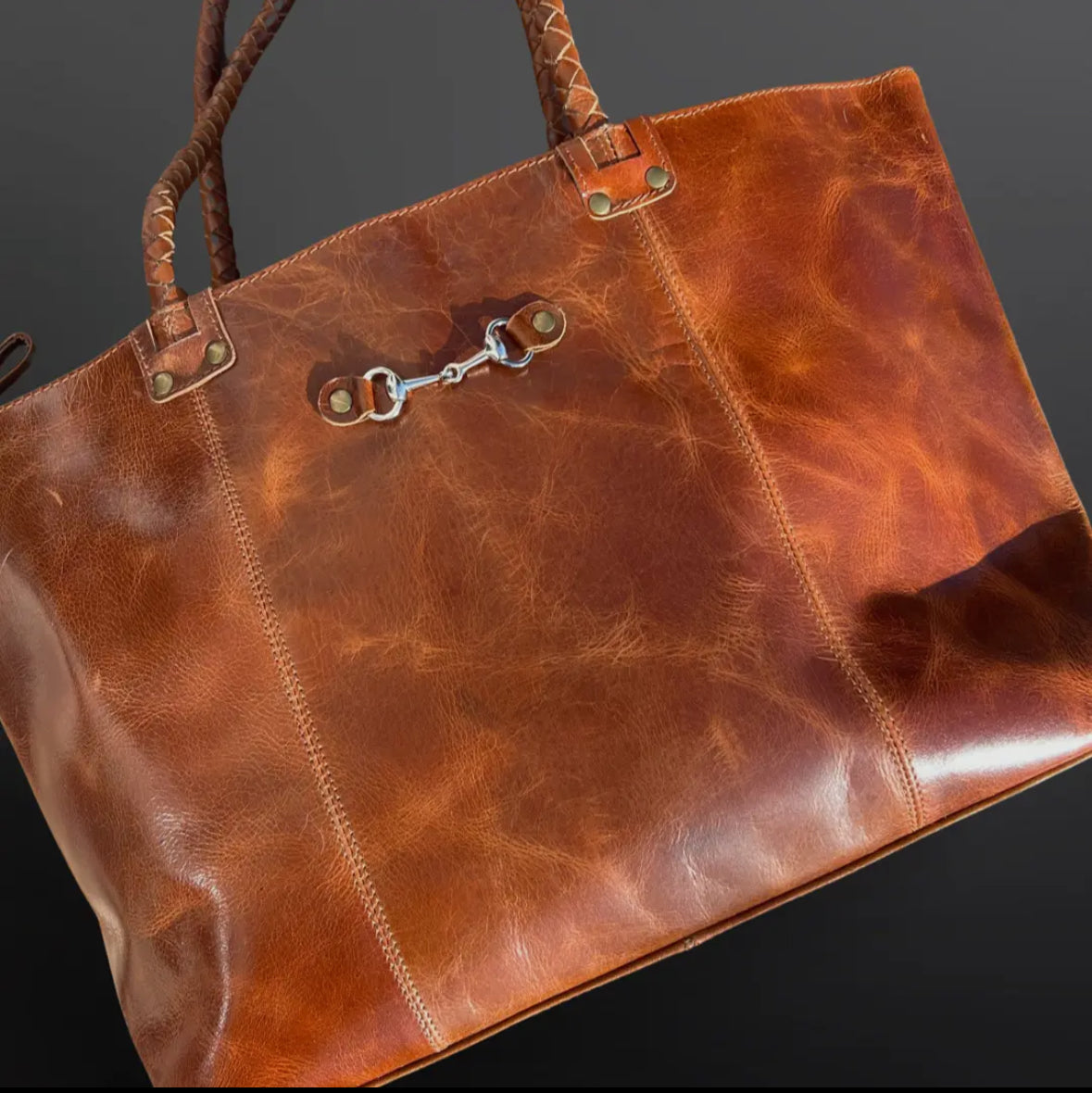 Equestrian Snaffle Bit Leather Bag